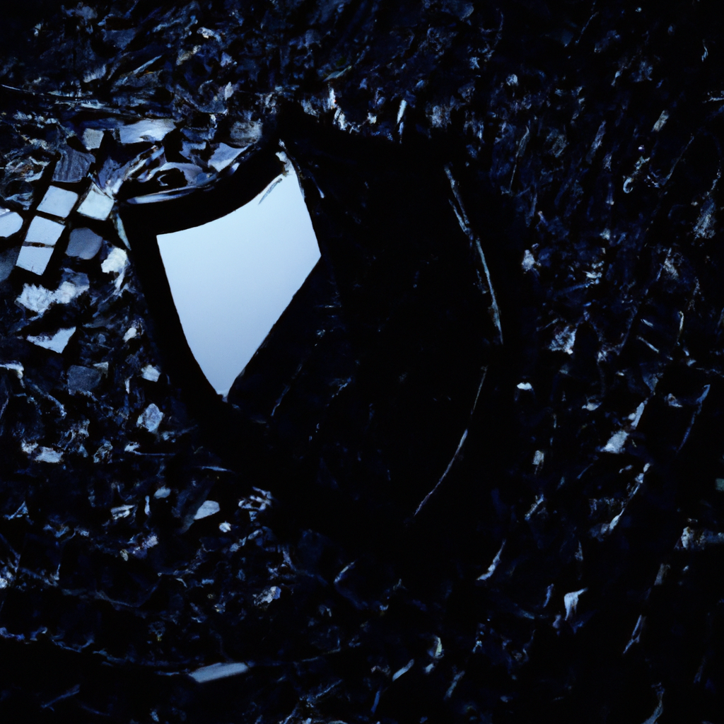 Прозрачный стеклянный щит кибербезопасности на темном фоне с неоновыми линиями, защита от дубликатов